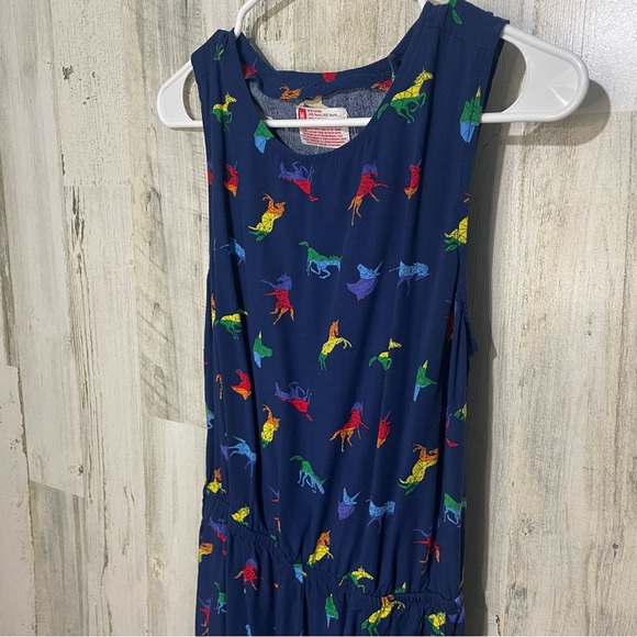 Rainbow Unicorn Sleeveless Open Back Romper size M Pride Colorful - Picture 2 of 8